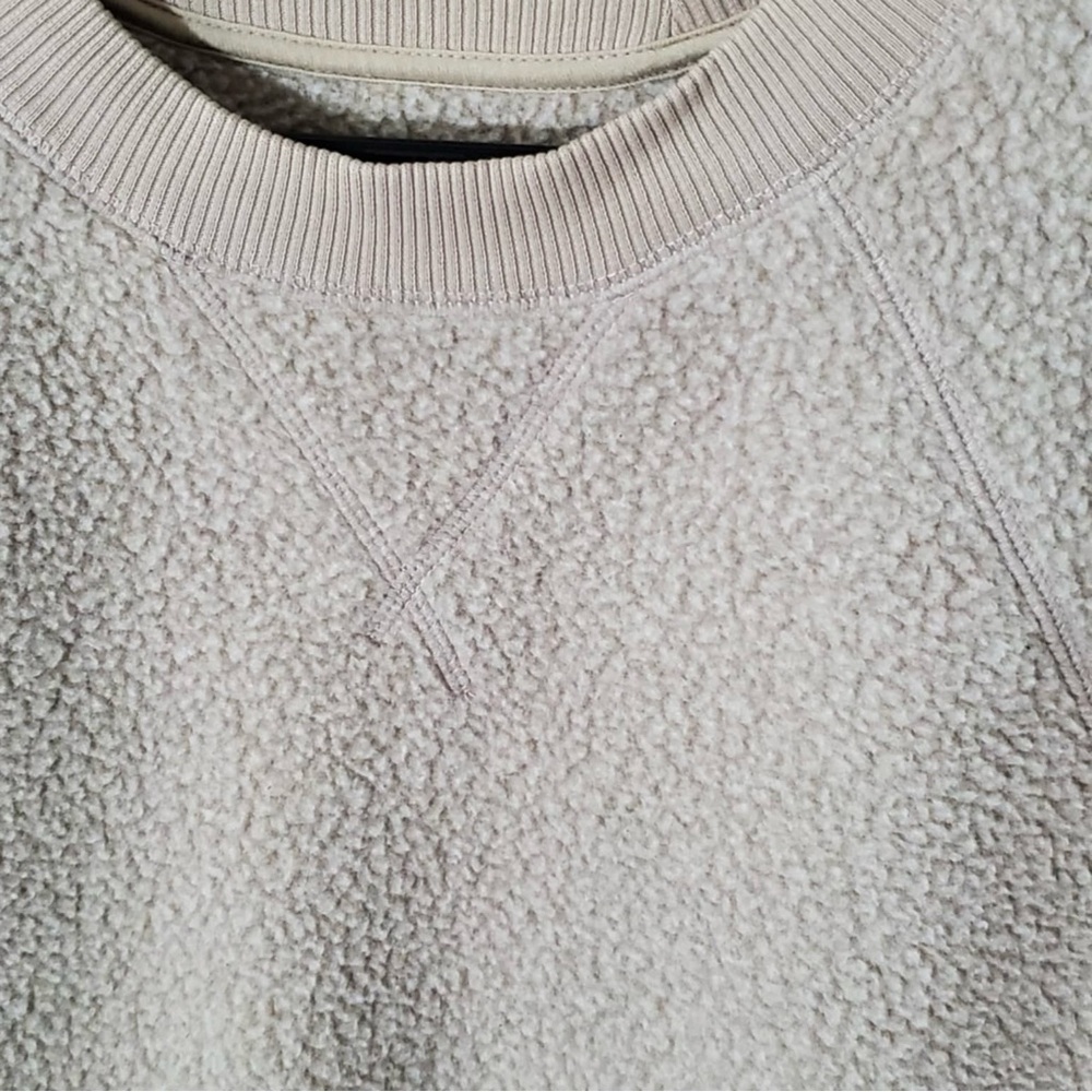 Everlane The ReNew Fleece Ragland Sweatshirt XL Sandstone - Picture 7 of 11